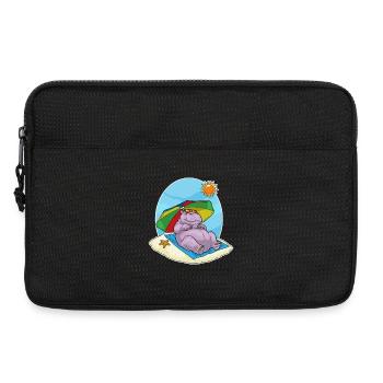 Hippopotamus Beach Parasol Summer - Laptop bag 13" - black - Front
