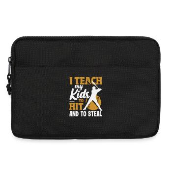 Ich lehre Schlagen und Stehlen Baseball Coach - Laptoptasche 13" - Schwarz - Vorne