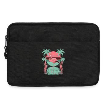 Les palmiers flamants tropicaux arrosent le coucher du soleil - Sacoche pour ordinateur portable 13 pouces - noir - Devant