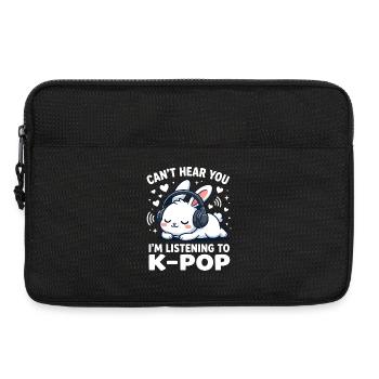 Je ne t’entends pas, j’écoute de la musique de fans de K-Pop - Sacoche pour ordinateur portable 13 pouces - noir - Devant
