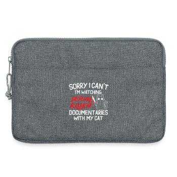 Serial Killer Docs mit Cat schauen - Laptoptasche 13" - Grau meliert - Vorne