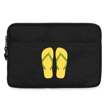 Sunny Yellow Flipflops - Laptop bag 13" - black - Front