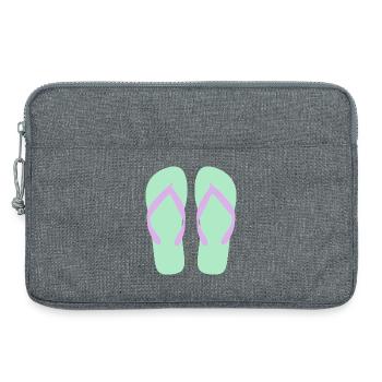 Mint Flip-Flops Lavendelriemen - Laptoptasche 13" - Grau meliert - Vorne