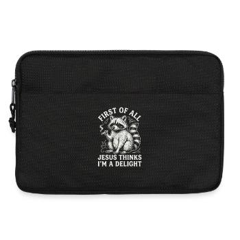 First of All Jesus Thinks I'm A Delight Raccoon - Laptop bag 13" - black - Front