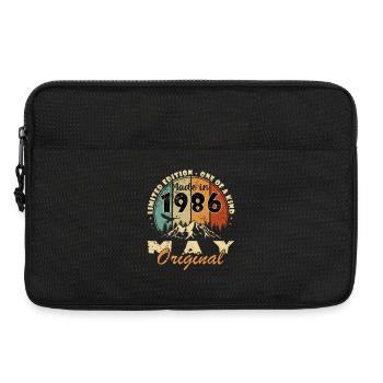 Cadeau d’anniversaire vintage de mai 1986 - Sacoche pour ordinateur portable 13 pouces - noir - Devant