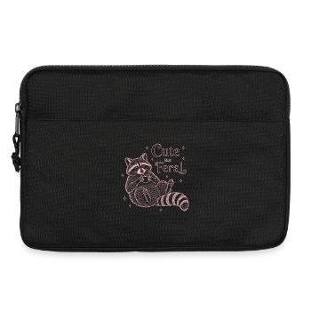 Chemise basse mignonne mais sauvage de raton laveur - Sacoche pour ordinateur portable 13 pouces - noir - Devant