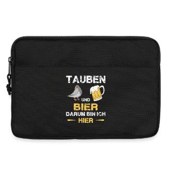 Taubenzüchter Taube Taubenzucht Spruch Brieftaube - Laptoptasche 13" - Schwarz - Vorne