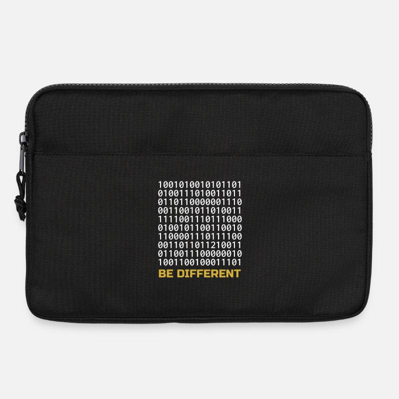 Be Different: Binary Pattern with Message - Laptop bag 13" - black