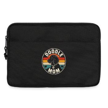 Doodle Mom Retro Hundebadge - Laptoptasche 13" - Schwarz - Vorne