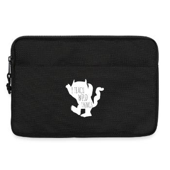 Drachen-Silhouette in fetter Monochrom - Laptoptasche 13" - Schwarz - Vorne
