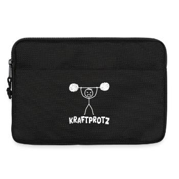 Strichmännchen KRAFTPROTZ Lustiges - Laptoptasche 13" - Schwarz - Vorne