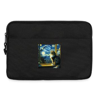 Nuit étoilée du Maine Coon - Sacoche pour ordinateur portable 13 pouces - noir - Devant