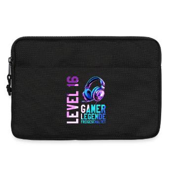 16. Geburtstag Junge Mädchen Gaming Level 16 Jahre - Laptoptasche 13" - Schwarz - Vorne