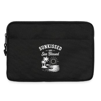 Plage d’été ensoleillée et marine - Sacoche pour ordinateur portable 13 pouces - noir - Devant