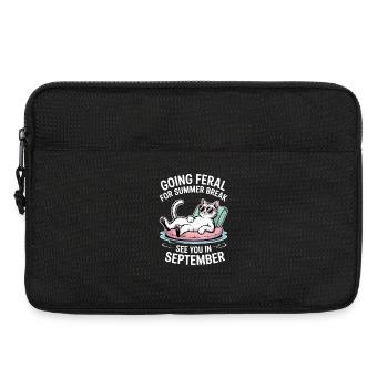 Funny Cat Summer Break Going Feral Teacher - Laptop bag 13" - black - Front