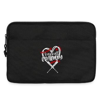 Baseball Grandma Heart Bat Graphic - Laptop bag 13" - black - Front