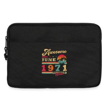Cadeau du 55e anniversaire Millésime juin 1971 - Sacoche pour ordinateur portable 13 pouces - noir - Devant