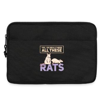 Rat, house rat, rat owner, rat lover - Laptop bag 13" - black - Front