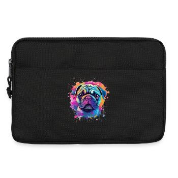 Lebendiges Mops-Splash-Porträt - Laptoptasche 13" - Schwarz - Vorne