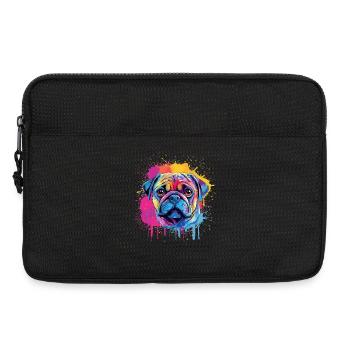 Color Splash Pug Porträt - Laptoptasche 13" - Schwarz - Vorne