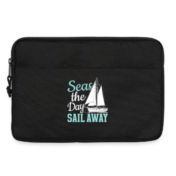 Seas The Day Sail Away Sailor Sail Captain - Laptop bag 13" - black - Front