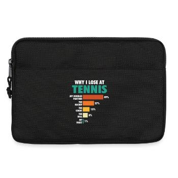 Why I Lose At Tennis Funny Histogram Chart - Laptop bag 13" - black - Front