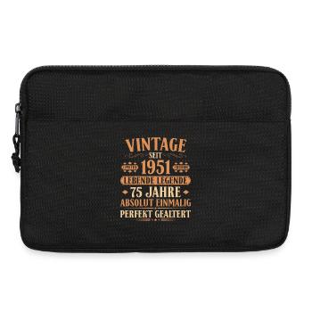 1951 Jahrgang Geburtstag 75 Jahre - Laptoptasche 13" - Schwarz - Vorne