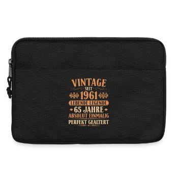 1961 Jahrgang Geburtstag 65 Jahre - Laptoptasche 13" - Schwarz - Vorne