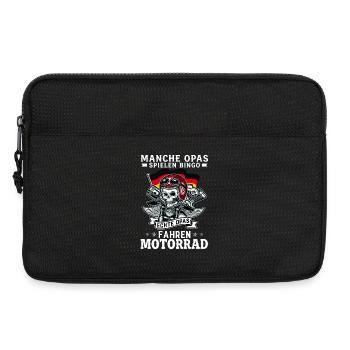 Echte Opas fahren Motorrad Biker Totenkopf - Laptoptasche 13" - Schwarz - Vorne