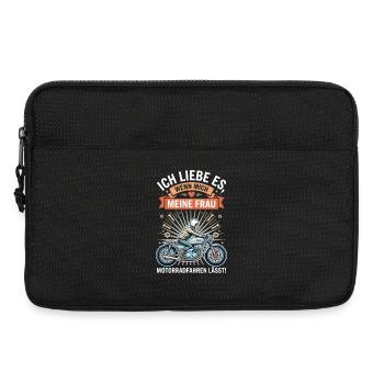 Motorradfahrer Ehemann Lustiger Spruch Biker - Laptoptasche 13" - Schwarz - Vorne