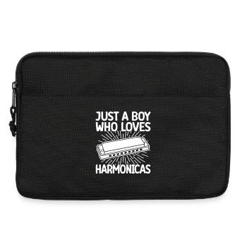 Harmonica Musican Just A Boy Who Loves Harmonica - Laptop bag 13" - black - Front