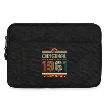 65th Birthday Gift Vintage June Vintage 1961 - Laptop bag 13" - black - Front