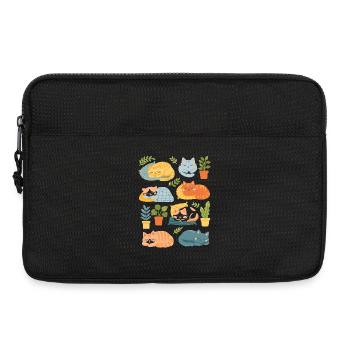 Chats et plantes d’intérieur endormis - Sacoche pour ordinateur portable 13 pouces - noir - Devant