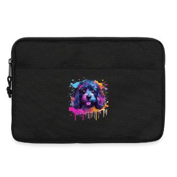 Pudel Splash Art Dog Bunt - Laptoptasche 13" - Schwarz - Vorne