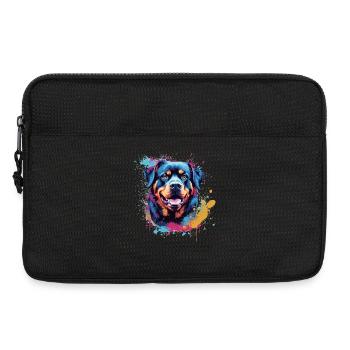 Rottweiler Hund Bunte Splash Art - Laptoptasche 13" - Schwarz - Vorne