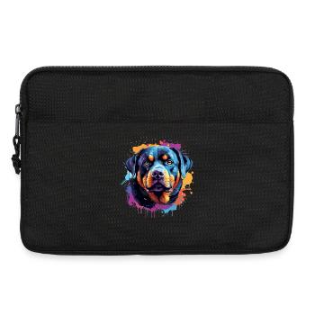 Portrait coloré du Rottweiler Splash - Sacoche pour ordinateur portable 13 pouces - noir - Devant