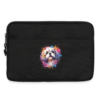 Colorful Splash Art Shih Tzu Dog - Laptop bag 13" - black - Front