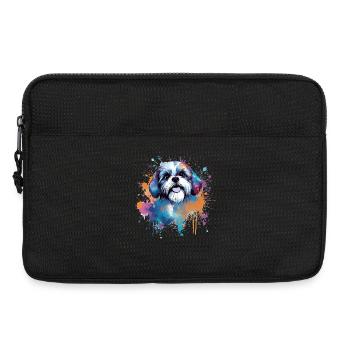 Vibrant Pup Splash Shih Tzu - Laptop bag 13" - black - Front