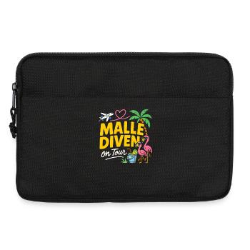 Malle Diven On Tour Damen Flamingo Mallorca Party - Laptoptasche 13" - Schwarz - Vorne