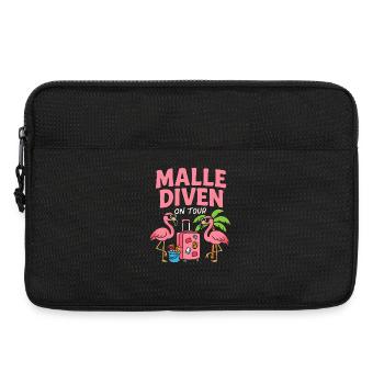 Malle Diven On Tour Damen Flamingo Mallorca Party - Laptoptasche 13" - Schwarz - Vorne