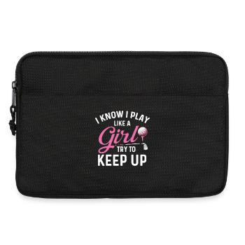 Spiel wie ein Mädchen Golf Frauen Fairway - Laptoptasche 13" - Schwarz - Vorne