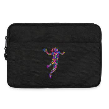 Handball Joueuse de handball Joueuse colorée de handball - Sacoche pour ordinateur portable 13 pouces - noir - Devant