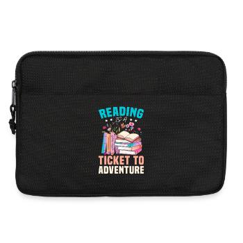 Lesen ist Ticket zur Abenteuerreise - Laptoptasche 13" - Schwarz - Vorne