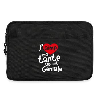 J’aime ma tante Elle est Géniale - Sacoche pour ordinateur portable 13 pouces - noir - Devant