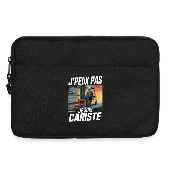 T-Shirt Humour Cariste Chariot Élévateur Cadeau - Sacoche pour ordinateur portable 13 pouces - noir - Devant