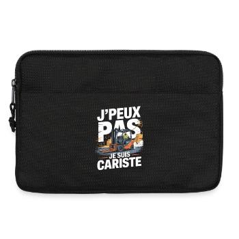 Humour Métier Logistique | T-Shirt Cariste Cadeau - Sacoche pour ordinateur portable 13 pouces - noir - Devant