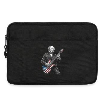 Martin Van Buren jouant de la guitare - Sacoche pour ordinateur portable 13 pouces - noir - Devant