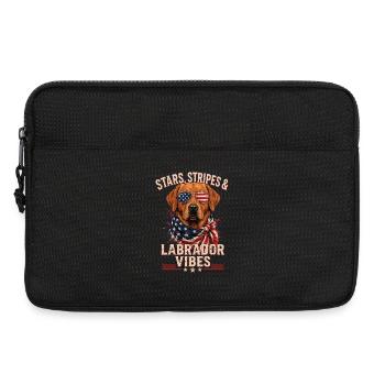Fox Red Labrador USA Vibes Shirt - Sacoche pour ordinateur portable 13 pouces - noir - Devant