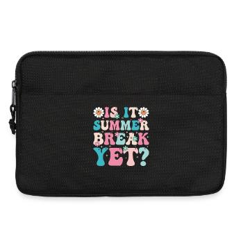 Sommerpause Retro-Blumen Schriftzug - Laptoptasche 13" - Schwarz - Vorne