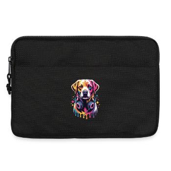 Labrador with headphones - Laptop bag 13" - black - Front
